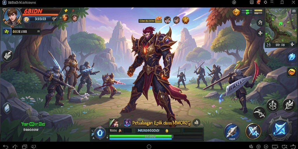 Screenshot 68IDN menunjukkan pertarungan seru dalam dunia MMORPG.