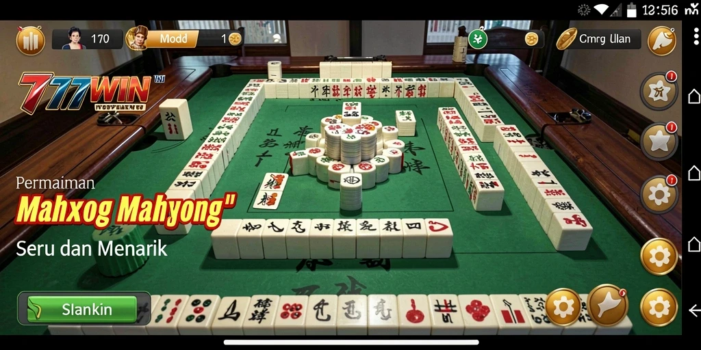 Tampilan screenshot gameplay <strong>777WIN</strong> yang menampilkan serunya permainan Mahjong.