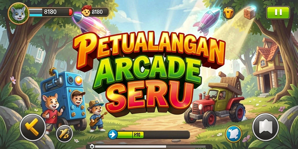 Tampilan gameplay seru di <strong>8180</strong> dengan karakter yang aktif dan level menantang.