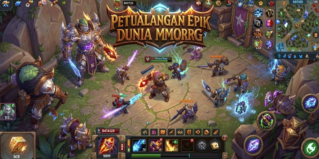Gameplay BATA123 yang penuh aksi dengan pertarungan seru antara pemain dan monster.
