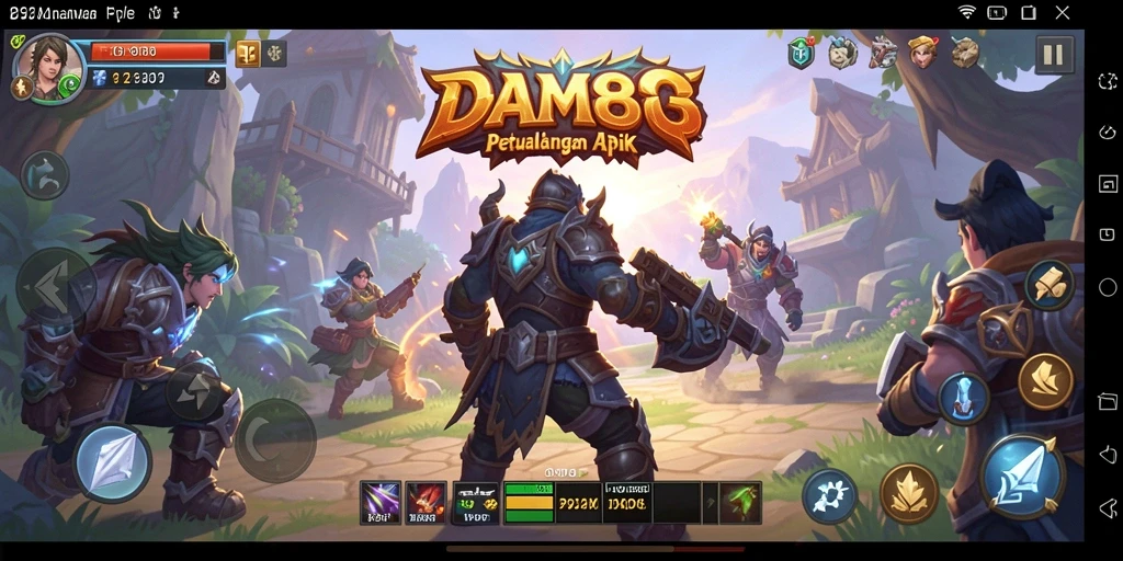 Screenshot menunjukkan pertarungan epik dalam game ARPG DAM88.
