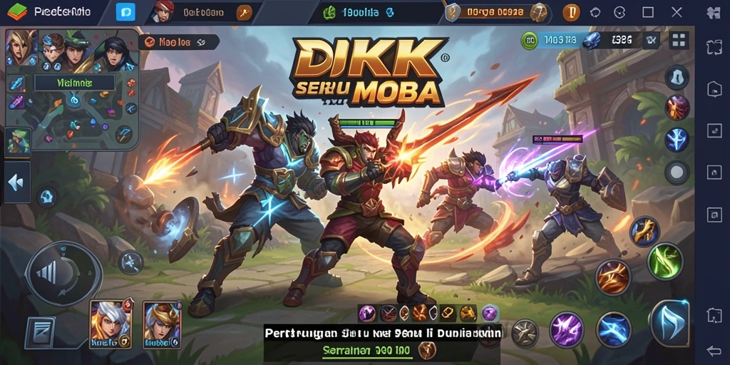 Tangkapan layar gameplay DKK yang menunjukkan pertarungan epik antar pemain.