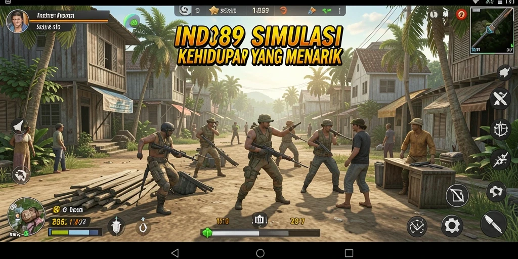 Tangkapan layar gameplay menunjukkan karakter dalam suasana interaksi sosial yang vibrant.