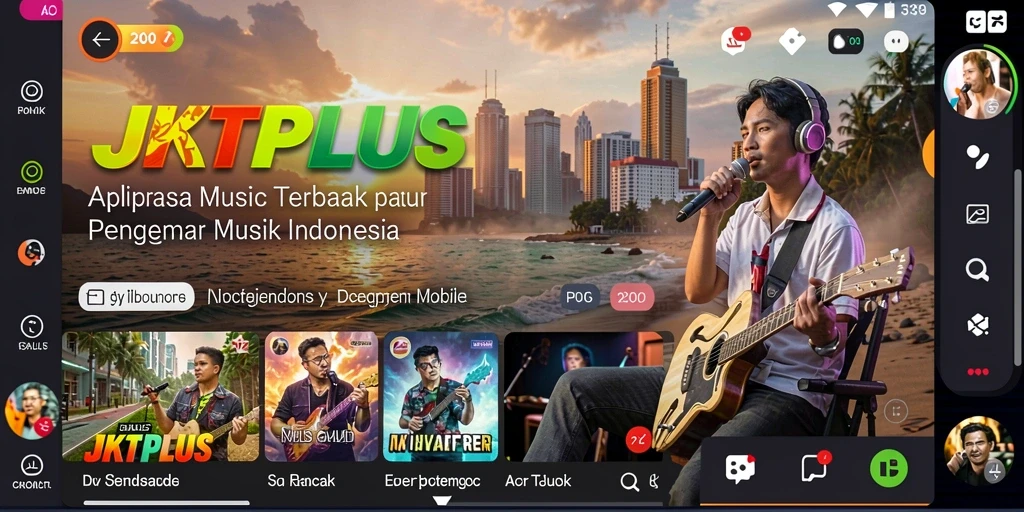 Tampilan gameplay JKTPLUS menampilkan interaksi musik yang menarik.
