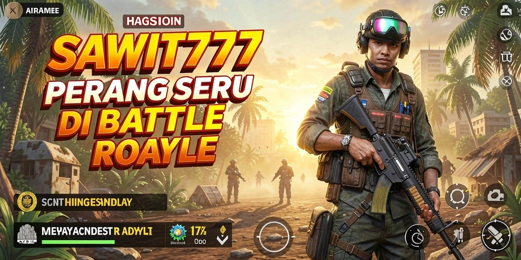 Tangkapan layar utama SAWIT777 menampilkan aksi pertempuran Battle Royale yang intens.