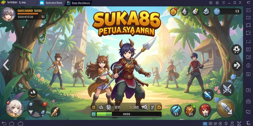 Tangkapan layar gameplay SUKA86 menunjukkan karakter anime beraksi.