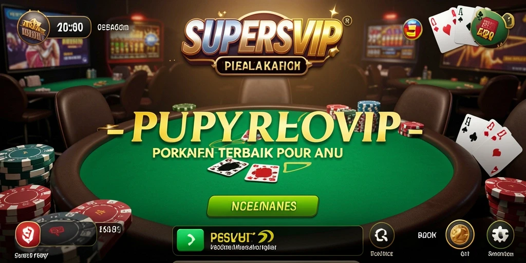 Tangkapan layar utama gameplay SUPERSVIP menampilkan aksi poker yang mendebarkan.