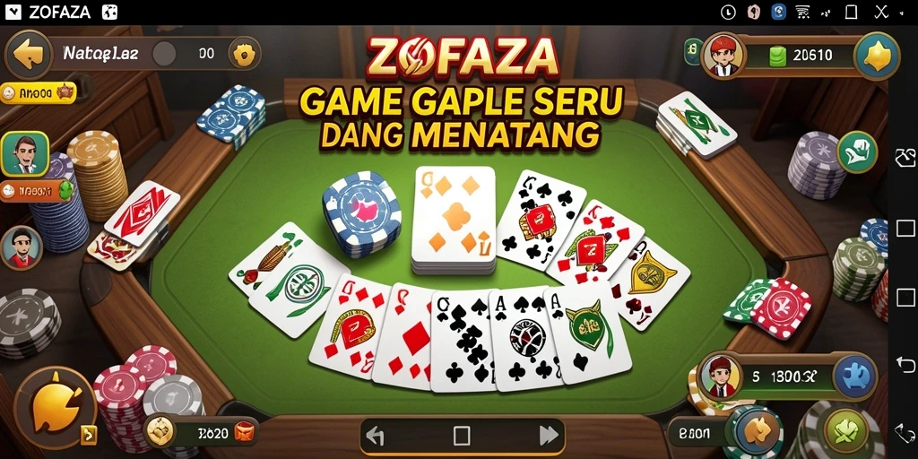 Tampilan permainan Gaple yang seru di ZOFAZA.